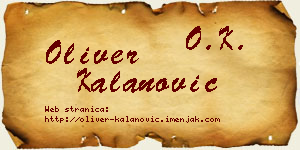 Oliver Kalanović vizit kartica